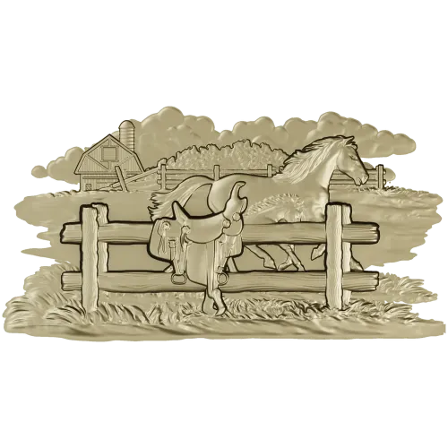 Horse & Saddle Bas-Relief - STL 3D model for CNC carving