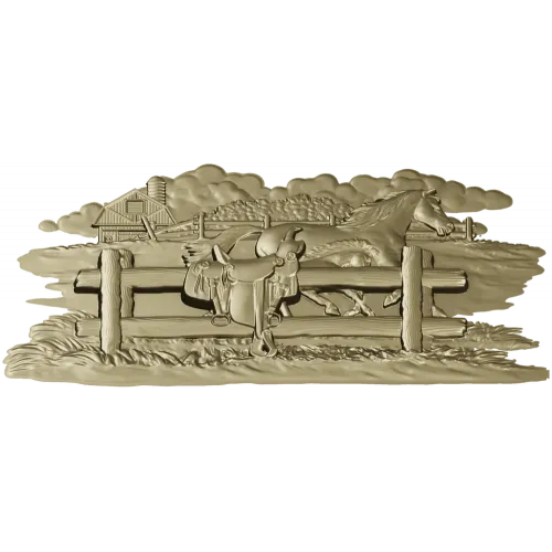 Horse & Saddle Bas-Relief - STL 3D model for CNC carving