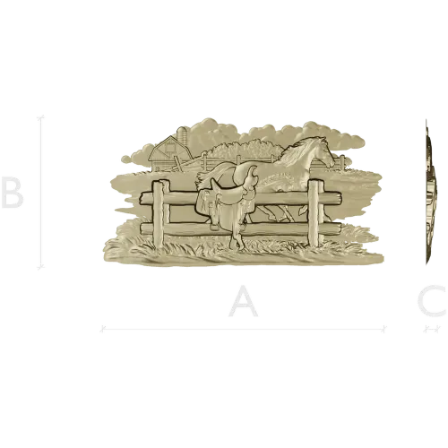Horse & Saddle Bas-Relief - STL 3D model for CNC carving