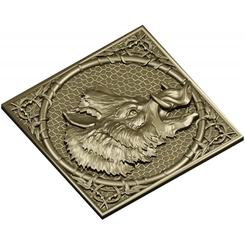 Рельефный медальон "Вепрь" - 3D модель STL для ЧПУ