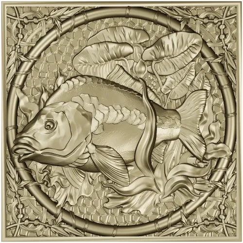 Carp Medallion 3D model in STL for CNC