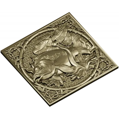 Carp Medallion 3D model in STL for CNC