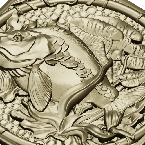 Carp Medallion 3D model in STL for CNC