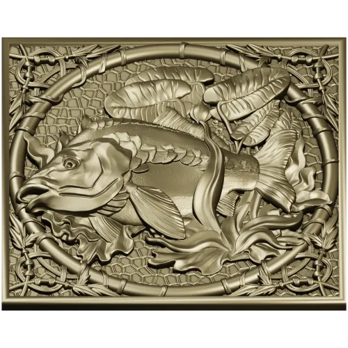 Carp Medallion 3D model in STL for CNC