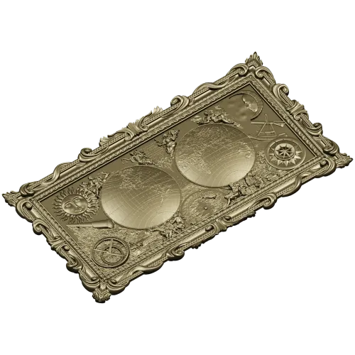 Double Globe Ornate Relief - STL 3D Model for CNC