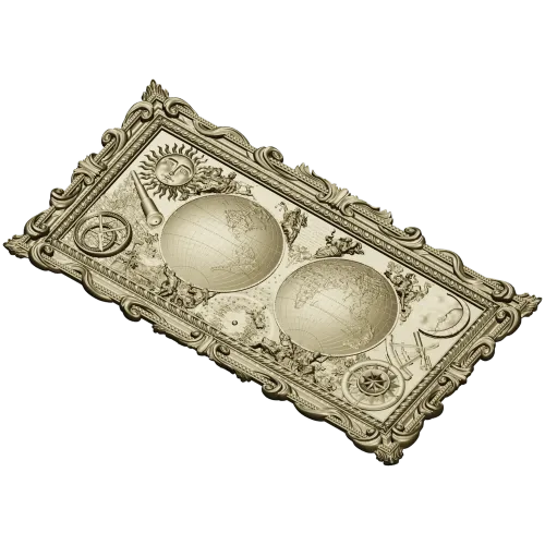 Double Globe Ornate Relief - STL 3D Model for CNC