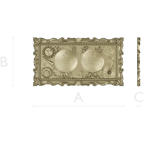 Double Globe Ornate Relief - STL 3D Model for CNC