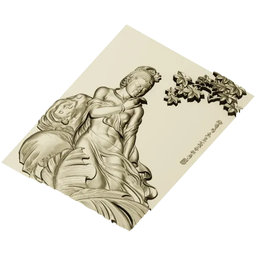 Lotus Serenity - high-relief Chinese beauty 3D model (STL) for CNC