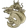 Coiled Imperial Dragon - detailed STL 3D model for CNC