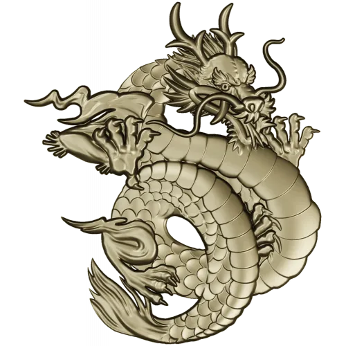 Coiled Imperial Dragon - detailed STL 3D model for CNC