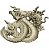 Coiled Imperial Dragon - detailed STL 3D model for CNC