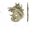 Coiled Imperial Dragon - detailed STL 3D model for CNC