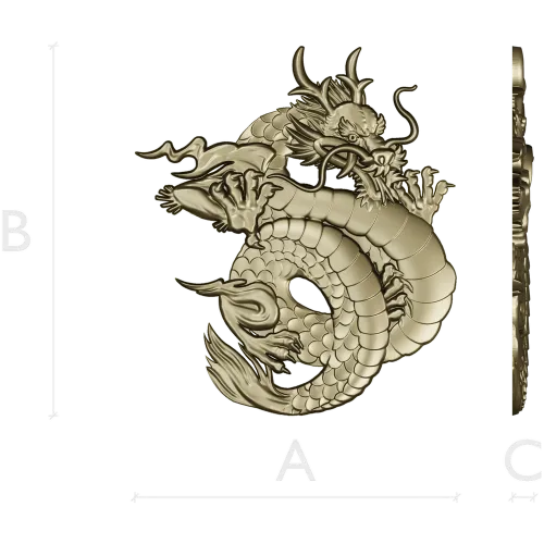 Coiled Imperial Dragon - detailed STL 3D model for CNC