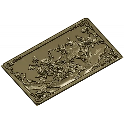 Панно "Феникс и пионы" - 3D модель STL для ЧПУ