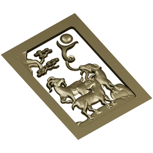 3D модель "Три горных козла" - stl модель для чпу (панно, рельеф)