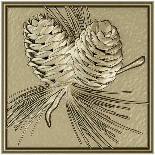 Pinecone Relief Panel STL for CNC Carving