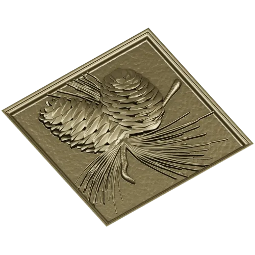 Pinecone Relief Panel STL for CNC Carving