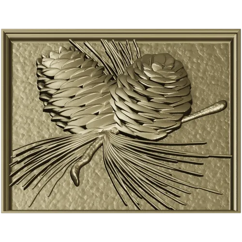 Pinecone Relief Panel STL for CNC Carving