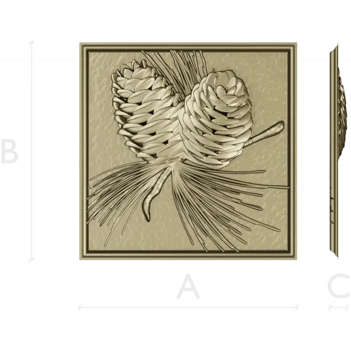 Pinecone Relief Panel STL for CNC Carving
