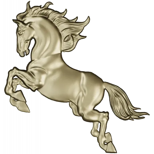 Leaping Horse - High-Relief 3D STL Model for CNC Milling