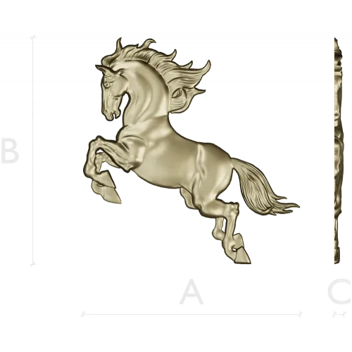 Leaping Horse - High-Relief 3D STL Model for CNC Milling