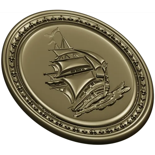 Oval Ship Medallion STL for CNC Routing