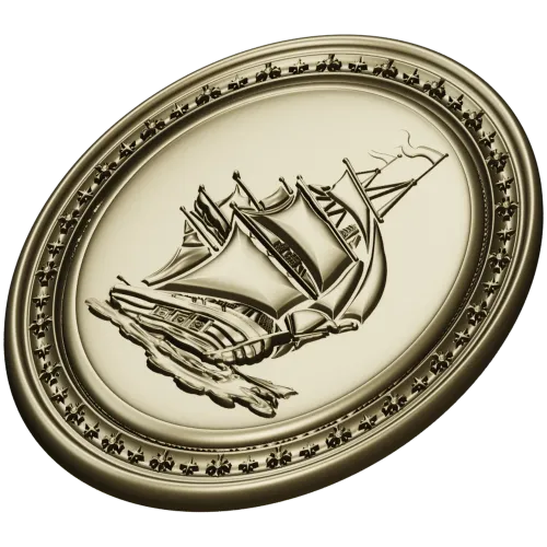 Oval Ship Medallion STL for CNC Routing