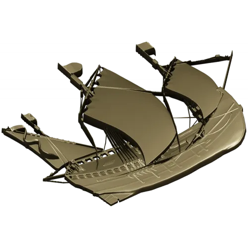 3D модель парусника в формате STL для ЧПУ - барельефный корабль