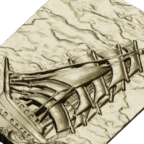 Парусник на волнах - 3D модель STL для ЧПУ