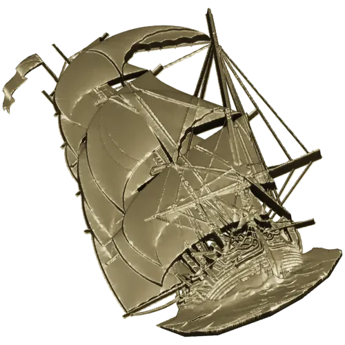 3D модель корабля в формате STL для ЧПУ - детализированный рельеф парусника