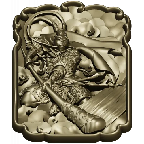 Sun Wukong Monkey King high-relief STL model for CNC milling