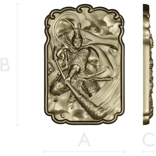 Sun Wukong Monkey King high-relief STL model for CNC milling