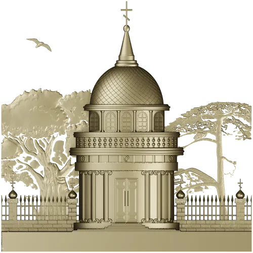 Костёльная ротонда - высокорельефная 3D модель STL для ЧПУ