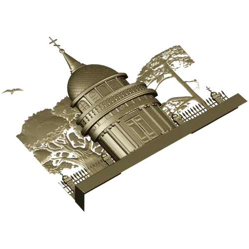 Костёльная ротонда - высокорельефная 3D модель STL для ЧПУ