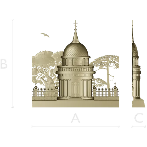 Костёльная ротонда - высокорельефная 3D модель STL для ЧПУ