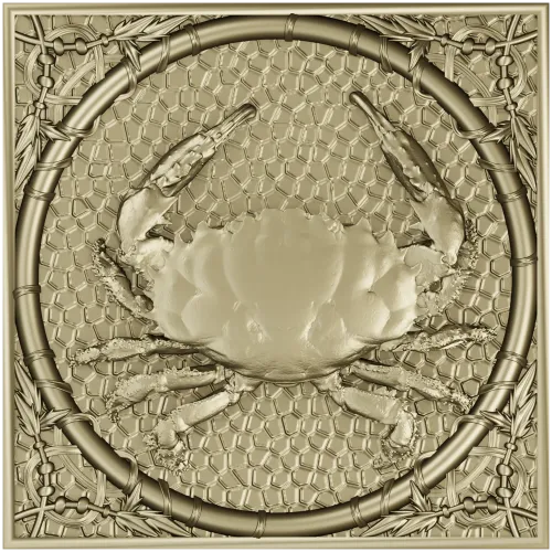 Crab Medallion Relief - STL 3D model for CNC