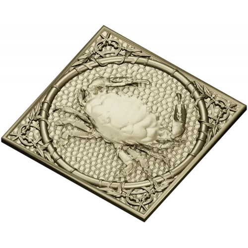 Crab Medallion Relief - STL 3D model for CNC