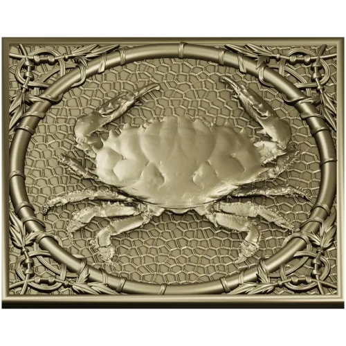 Crab Medallion Relief - STL 3D model for CNC