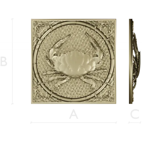 Crab Medallion Relief - STL 3D model for CNC