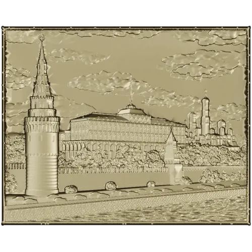 Kremlin Embankment bas-relief - STL 3D model for CNC carving
