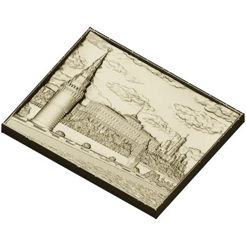 Kremlin Embankment bas-relief - STL 3D model for CNC carving