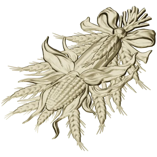 Corn & Wheat High-Relief STL for CNC