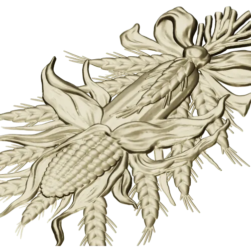 Corn & Wheat High-Relief STL for CNC