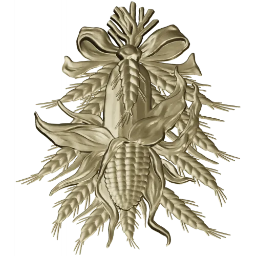 Corn & Wheat High-Relief STL for CNC