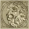 Рельефный медальон с головой льва - STL для ЧПУ