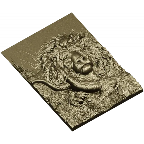 Рельефная 3D модель льва для ЧПУ - панно "Царь охоты"