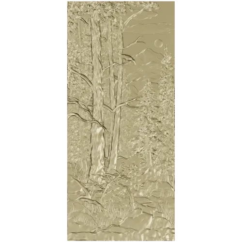 Pine Forest Relief Panel STL for CNC