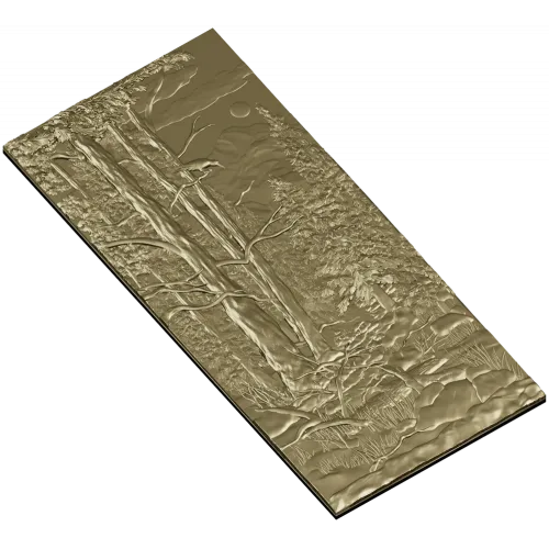 Pine Forest Relief Panel STL for CNC