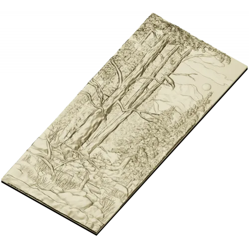 Pine Forest Relief Panel STL for CNC