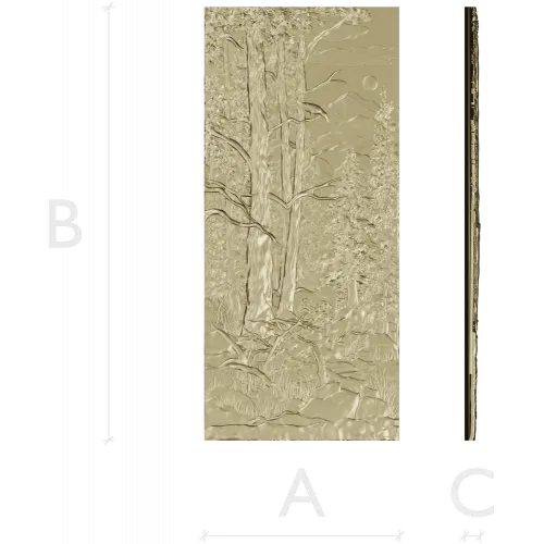 Pine Forest Relief Panel STL for CNC